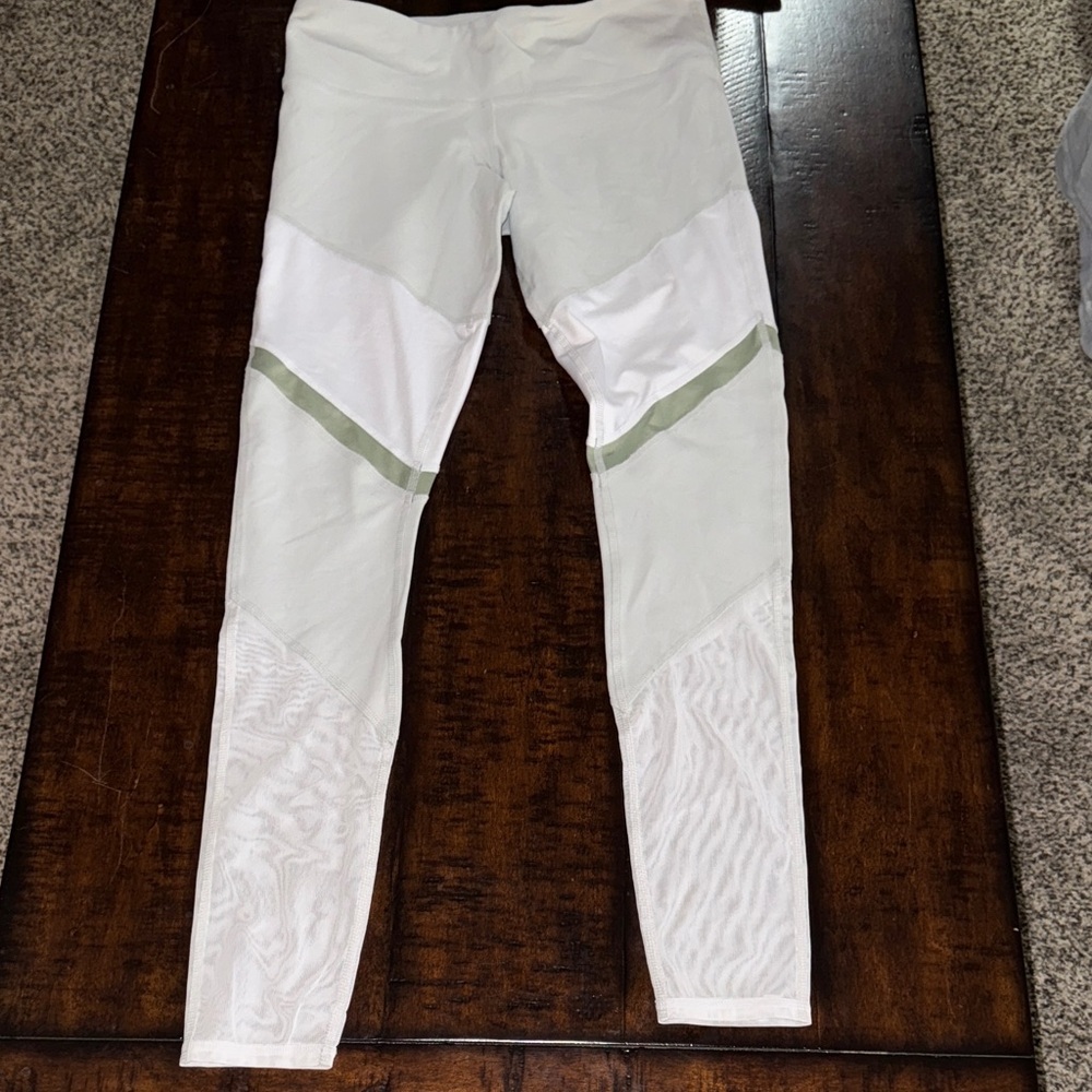 Alo grey, white and Green Leggings sz medium